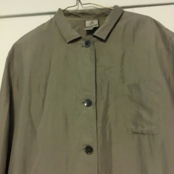 Vintage JJ Farmer 100% Lightweight Silk Jacket n Sand, XL - Picture 4 of 11